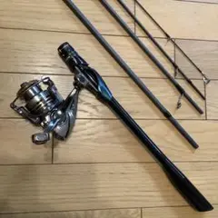 5ピース2.4mスピニングロッド&ダブルハンドルスピニングリール2500番