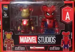 MARVEL ベアブリック アイアンマン スパイダーマン ペアA賞