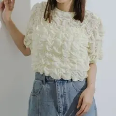 ポップコーンシャーリングカットトップ【アイボリー】