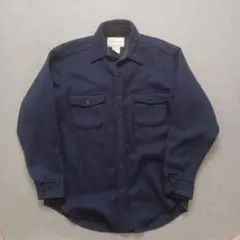 Melton ネイビー　ウール　CPOシャツ LARGE 70s 80s