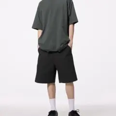 新品 GU ペインターワークハーフパンツ ブラック M 送料無料