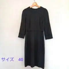 TARA JARMON　秋冬用　ワンピース　黒　膝丈　七分袖　サイズ40