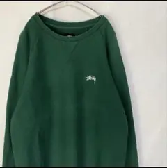STUSSY ステューシー スウェット 刺繍ロゴ グリーン