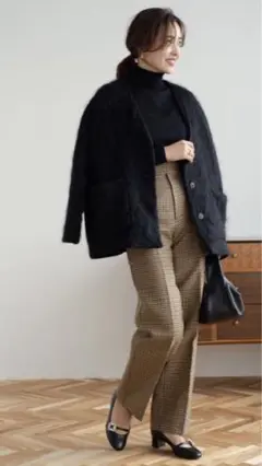 ヨリ yori 2022 新品 ウールモヘアシャギージャケット 黒