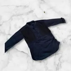 Berm. 長袖シャツブラウス　ネイビー　38号　M 春夏秋