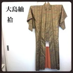 大島紬 正絹 袷 金糸 着物 和装 しつけ お茶 茶道