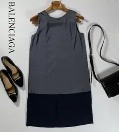 【美品】BALENCIAGA バレンシアガ ノースリーブワンピース 34