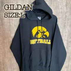 GILDAN ギルダン　パーカー　フーディ　ブラック 黒 チームロゴ　L
