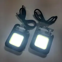 2個 ミニLEDライト,800ルーメン,USB充電式