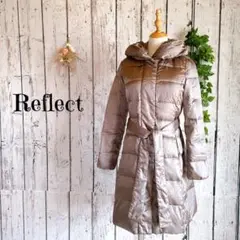 【Reflect】フェザー ダウン 共布ベルト付き ロングコート リフレクト