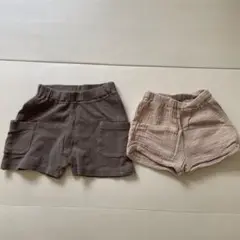 西松屋 半ズボン 短パン ボトム ショートパンツ 2点セット 60〜70 80