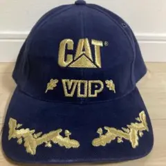 激レア‼︎一点物80〜90sCATキャップ VIPUSA製アメリカ製ネイビーフリー