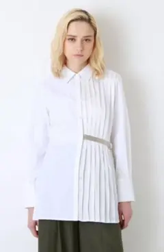美品✨️　ラブレス　アシンメトリー ハーフプリーツ シャツ　36