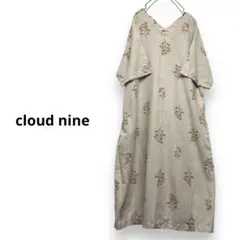 cloud nine 花柄リネンワンピース　レーヨンワンピース