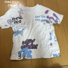 ZARA サイズ116cm こども グラフィティ風プリント Tシャツ男女