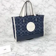 【新品】COACH トート ハンドバッグ ショルダーバッグ 丸ロゴ デニム