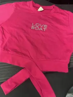 LOVE BOAT ピンク クロップドTシャツ
