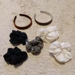 ヘアアクセサリーセット　カチューシャ　シュシュ