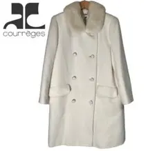 美品 高級品 courreges コート ホワイト ミンク Wool 毛