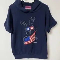 forucci ウサギデザイン フード付き半袖トップス