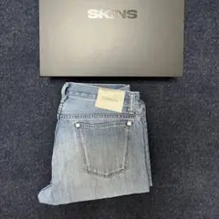 SKINS WAX DENIM PANTS ライトブルーデニム ストレート