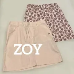 ZOY ゾーイ　レデースゴルフスカート　ピンク系　2枚セット　36 綿　麻