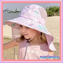 【子供用帽子】Ⅷ❣️女の子 パープル かわいい ホイッスル付き 日焼け対策