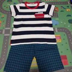 【familiar 】船のTシャツ 110cm、リバーシブルパンツ100cm
