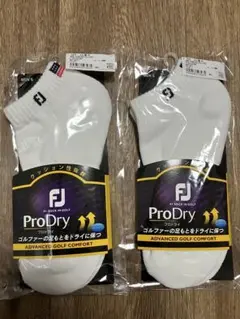 FJ ProDry ゴルフソックス ホワイト 2足セット