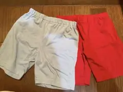 半ズボン 2枚セット グレー 赤 100