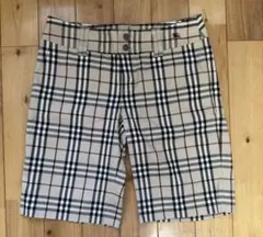 バーバリーブルーレーベル チェック ショート ハーフ パンツ