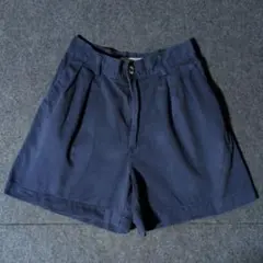US古着　ビンテージ　ARIZONA　ネイビー タック入りショートパンツ