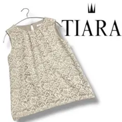 TIARA ティアラ ノースリーブ レース ブラウス ベージュ