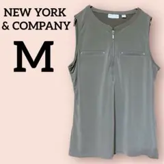 美品✨NEW YORK & COMPANY 【M】ノースリーブシャツ オリーブ