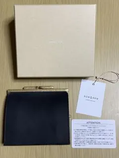 がま口財布　SOW&SEW ブラックレザー