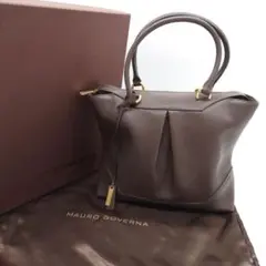 MAURO GOVERNA レザー 金具 トートバッグ ボックスバッグ