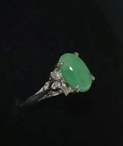 天然翡翠 シルバー リング