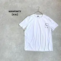 a1450＊MANFINITY 半袖Tシャツ　白【XXL】シンプル　カジュアル