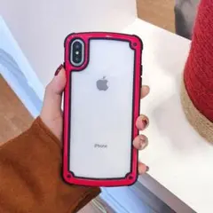 iPhone12miniケース アクリルタイプ 赤色・レッド クリア