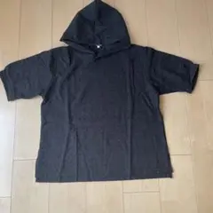 涼しいさらさら生地　半袖パーカーカットソー