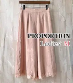 PROPORTION ガウチョパンツ ハーフ ワイドパンツ ベージュ レース