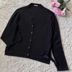 美品✨ 大きいサイズ 42 MIUMIU シルク カシミヤ ニット カーディガン