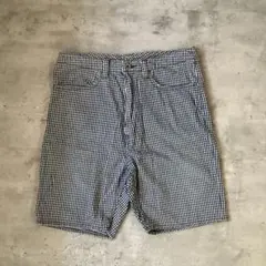tsumugu ツムグ　ハーフパンツ　ギンガムチェック　ブルー