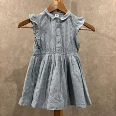 ゲリラSALE❤️美品❤️刺繍入りノースリーブワンピース 110cm 薄い青