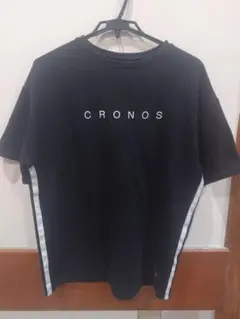 CRONOS ブラック Tシャツ サイドストライプ