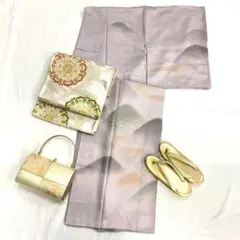 【2362】着物 訪問着・付下 袷 正絹 ラベンダー 単品販売♪