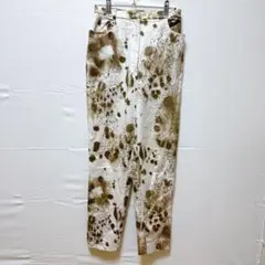 ☆ Topys (XS) ペイント柄 テーパード パンツ ホワイト ブラウン