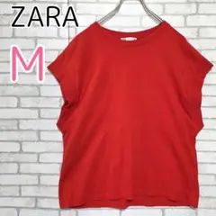 ザラ【M/USA】コットンTシャツ　ノースリーブゆったり幅広　カジュアル