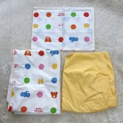 ミキハウス　未使用品　ふとんカバー　ピロケース　ドット動物柄　ベビー　カラフル