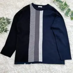 a.v.v HOMME マルチストライプニットセーター　メンズ　XL